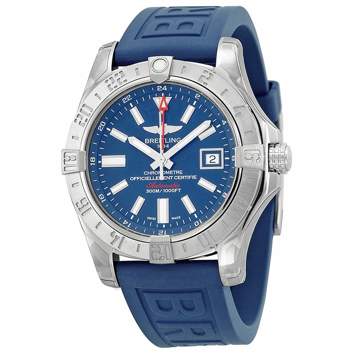 Breitling Avenger II GMT Fake Watches With Blue Rubber Straps