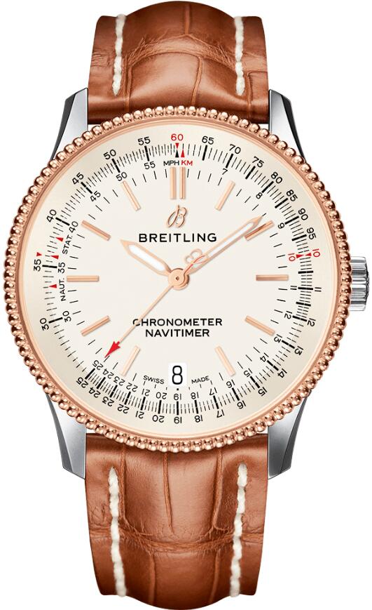 Female Breitling Navitimer reproductions are simple with three hands and indexes.